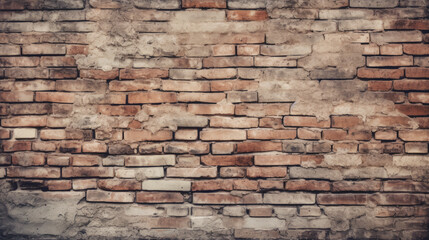 Old brick wall background, blonde colorful grunge texture or pattern for design. Generative ai