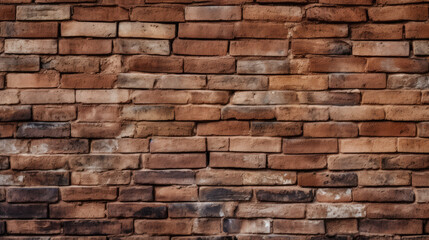 Obraz premium Old brick wall background, chestnut color grunge texture or pattern for design. Generative ai