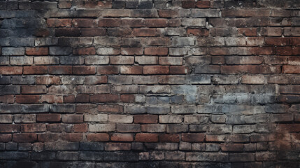 Old brick wall background, desaturated grunge texture or pattern for design. Generative ai