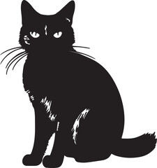 black cat illustration vector silhouette