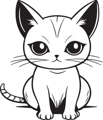 cat with a bow illustration vector silhouette