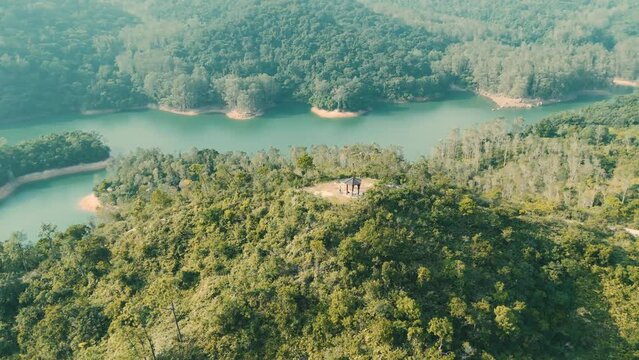 Aerial View of Hong Kong&rsquo;s Natural Scenery around Shing Mun Reservoir