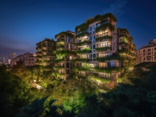 Luxurious apartment complex with an innovative façade and abundant greenery in Singapore