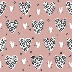 Valentine's day hearts vector seamless pattern.