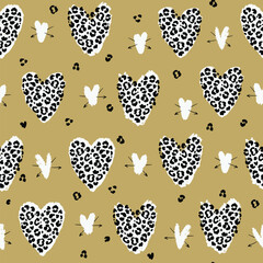 Valentine's day hearts vector seamless pattern.