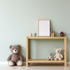 Bright and cheerful childrens room interior. minimalistic design for play and rest