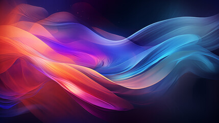 Luminous Abstract Waves in Red and Blue Tones Background HD