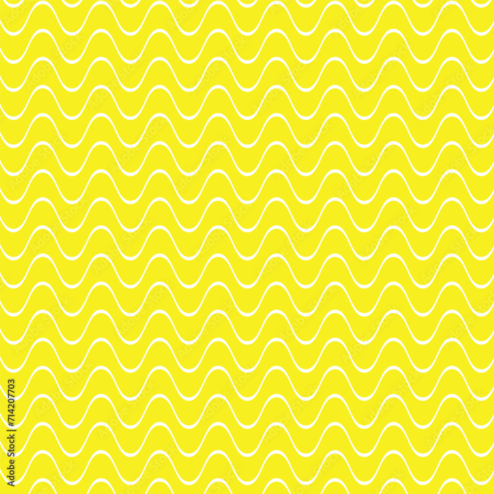 Poster abstract seamless minimalistic yellow smooth wave line pattern vector.