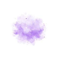 Abstract purple watercolor water splash on a white background. Vector watercolour texture in violet color. Ink paint brush stain. Purple soft light blot. Watercolor violet splash