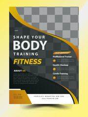 Vector gym brochure sport flyer template design