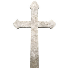 3d render marble cross grave stone isolated