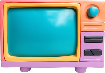 Retro-Styled Colorful Toy Television