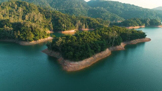 Aerial View of Hong Kong&rsquo;s Natural Scenery around Shing Mun Reservoir