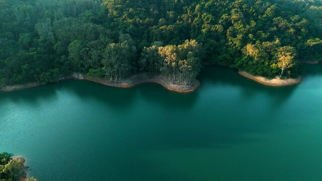 Aerial View of Hong Kong&rsquo;s Natural Scenery around Shing Mun Reservoir