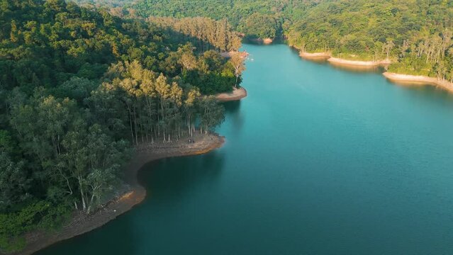 Aerial View of Hong Kong&rsquo;s Natural Scenery around Shing Mun Reservoir
