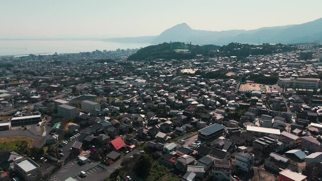 Drone Shot of Hot Springs in Beppu, Japan