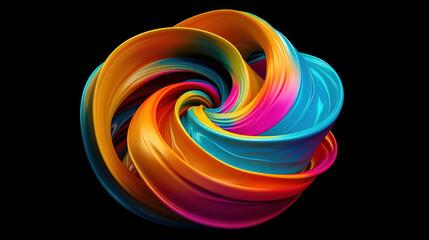 A colorful ball of ribbons