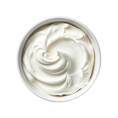 Delicious Bowl of Sour Cream Isolated on a Transparent Background