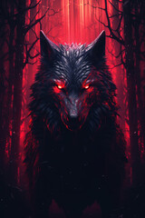 Werewolf. Wolf ghost. Generative AI