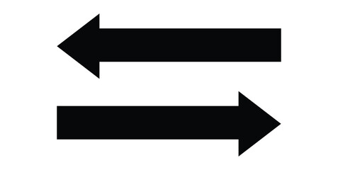 Black vector arrow icon Vector illustration design. Right direction and left direction arrow icon. eps file 23. - obrazy, fototapety, plakaty