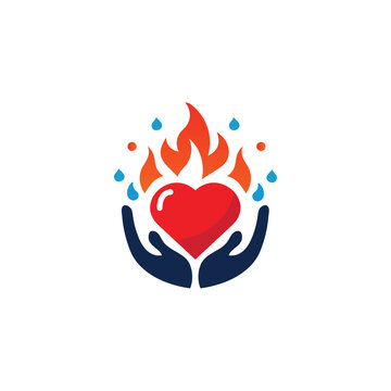 Love Fire Logo Design Element
