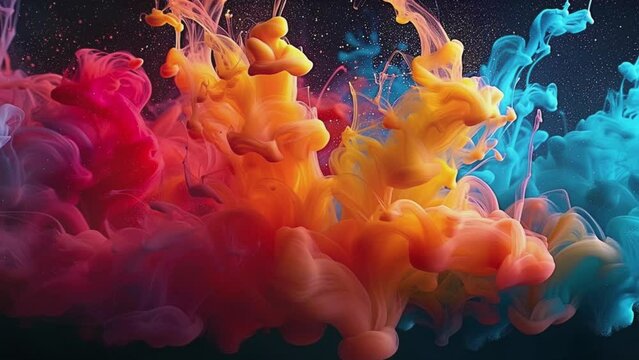 Looping animation Motion Ink swirling in abstraction footage video background