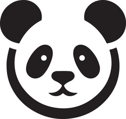 Panda face silhouette of vector illustration