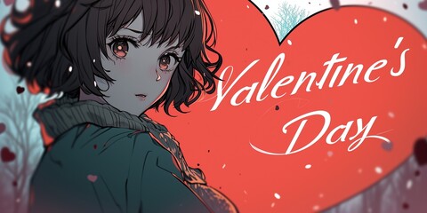 Anime girl valentine's day decoration