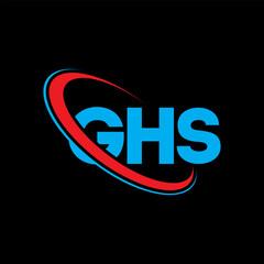 GHS logo. GHS letter. GHS letter logo design. Initials GHS logo linked with circle and uppercase monogram logo. GHS typography for technology, business and real estate brand.
