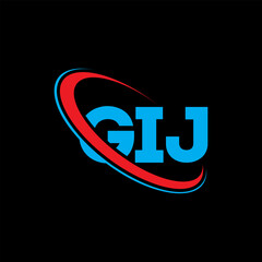 GIJ logo. GIJ letter. GIJ letter logo design. Initials GIJ logo linked with circle and uppercase monogram logo. GIJ typography for technology, business and real estate brand.