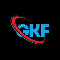 GKF logo. GKF letter. GKF letter logo design. Initials GKF logo linked with circle and uppercase monogram logo. GKF typography for technology, business and real estate brand.