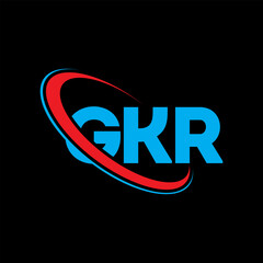 GKR logo. GKR letter. GKR letter logo design. Initials GKR logo linked with circle and uppercase monogram logo. GKR typography for technology, business and real estate brand.