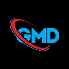 Fototapeta na wymiar GMD logo. GMD letter. GMD letter logo design. Initials GMD logo linked with circle and uppercase monogram logo. GMD typography for technology, business and real estate brand.