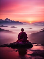 Fototapeta premium Mystical Mountain Meditation