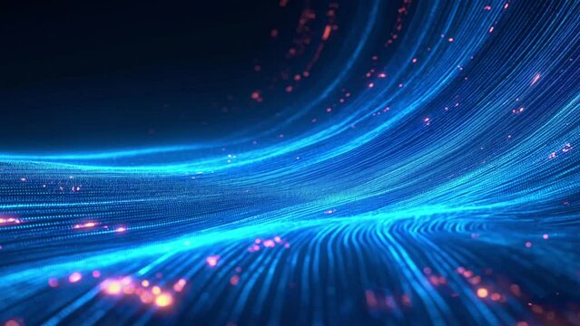Blue light streak futuristic looping animation footage video background