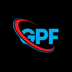 GPF logo. GPF letter. GPF letter logo design. Initials GPF logo linked with circle and uppercase monogram logo. GPF typography for technology, business and real estate brand.