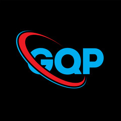 Obraz premium GQP logo. GQP letter. GQP letter logo design. Initials GQP logo linked with circle and uppercase monogram logo. GQP typography for technology, business and real estate brand.