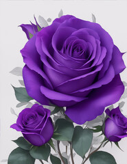 A photo of a very beautiful purple rose Generative AI