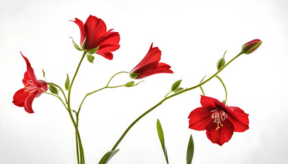 Red Flower on white background 
