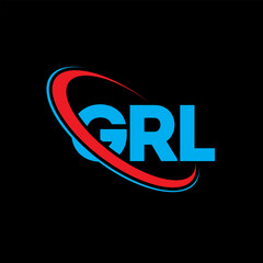 GRL logo. GRL letter. GRL letter logo design. Initials GRL logo linked with circle and uppercase monogram logo. GRL typography for technology, business and real estate brand.