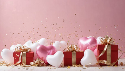 Valentine Day Decoration with Colorful Confetti