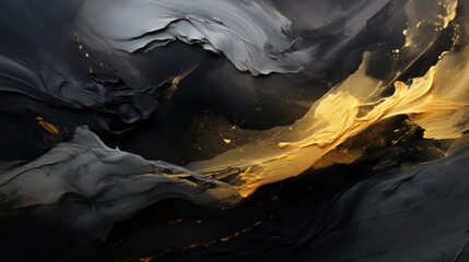 Dynamic Black and Gold Abstract Art Background