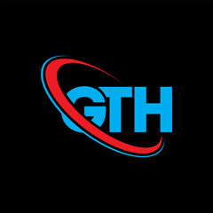 GTH logo. GTH letter. GTH letter logo design. Initials GTH logo linked with circle and uppercase monogram logo. GTH typography for technology, business and real estate brand.