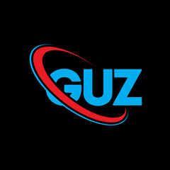 GUZ logo. GUZ letter. GUZ letter logo design. Initials GUZ logo linked with circle and uppercase monogram logo. GUZ typography for technology, business and real estate brand.