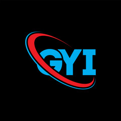 GYI logo. GYI letter. GYI letter logo design. Initials GYI logo linked with circle and uppercase monogram logo. GYI typography for technology, business and real estate brand.