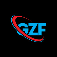 GZF logo. GZF letter. GZF letter logo design. Initials GZF logo linked with circle and uppercase monogram logo. GZF typography for technology, business and real estate brand.