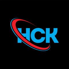 HCK logo. HCK letter. HCK letter logo design. Intitials HCK logo linked with circle and uppercase monogram logo. HCK typography for technology, business and real estate brand.