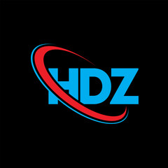 HDZ logo. HDZ letter. HDZ letter logo design. Initials HDZ logo linked with circle and uppercase monogram logo. HDZ typography for technology, business and real estate brand.