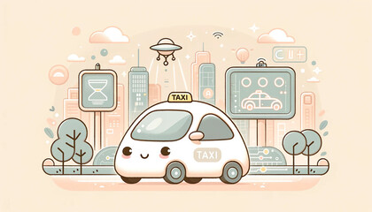 AIで自動運転するタクシー、未来シティを走る　generated ai