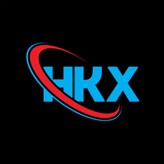 HKX logo. HKX letter. HKX letter logo design. Initials HKX logo linked with circle and uppercase monogram logo. HKX typography for technology, business and real estate brand.